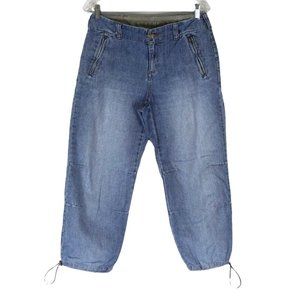 Vintage Ruff Hewn Cropped Jeans Denim Clamdiggers Womens Size 8 Toggle Closures